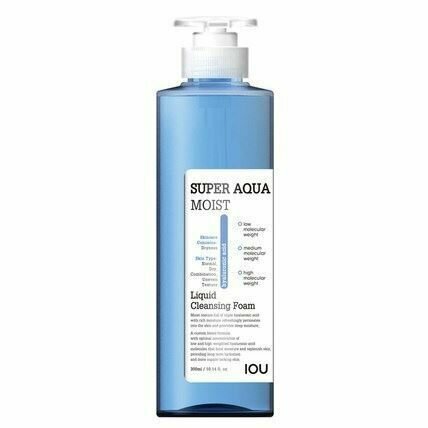 WELCOS Пенка для лица увлажняющая с дозатором IOU Super Aqua Moist Liquid Cleansing Foam, 500мл