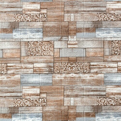 Панель 3D на самоклеящейся основе , Доски 70х77см , GRZ42 , цвет серо-коричневый