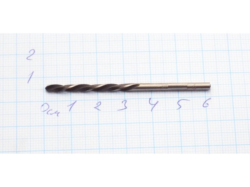 фото Сверло 2,7 мм р6м5 с ц/х левое СССР ГОСТ 10902-77