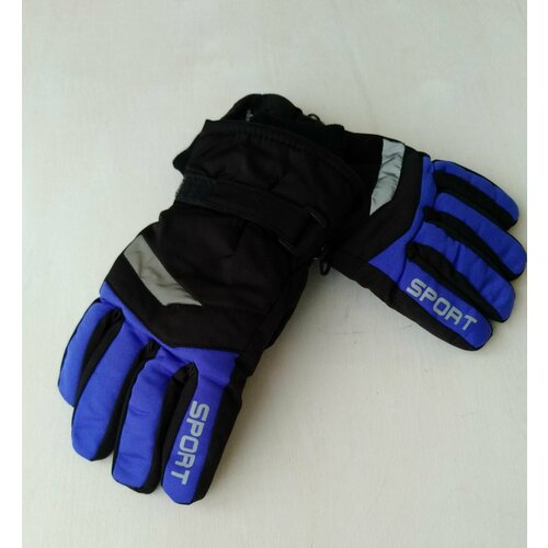 Перчатки , размер 6 8-10 лет, черный, синий