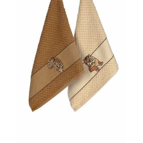 Ceylin Кухонное полотенце Тигр цвет: песочный, кремовый (40х60 см - 2 шт)