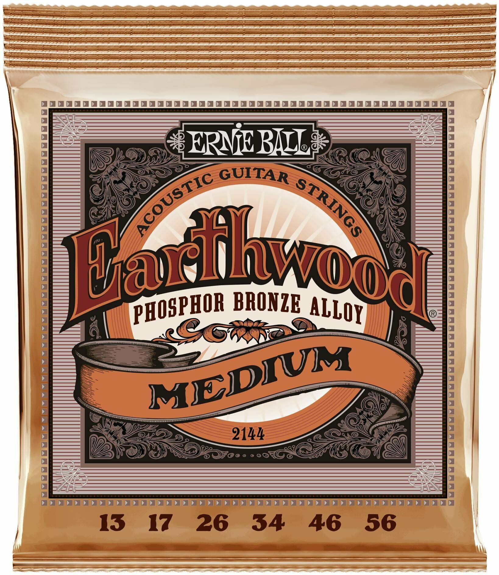 ERNIE BALL 2144 Earthwood Phosphor Bronze Medium 13-56 Струны для акустической гитары