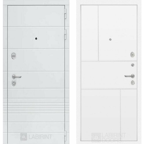 Входная дверь Labirint Trendo 21 Белый софт 880x2050, открывание левое
