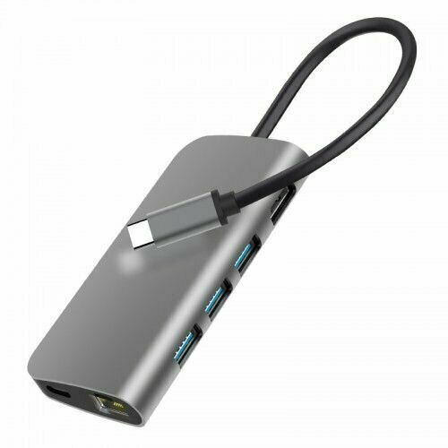 Док станция USB-C 11 в 1 KS-IS док станция сетевой адаптер usb 3 1 type c 16 в 1 ks is ks 716 lan rj45 usb 3 0 type a 2xusb 3 0 type c hdmi vga cardreader sd tf 3 5mm jack