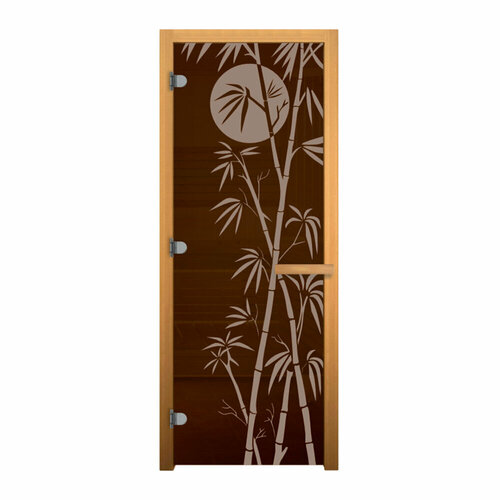 ДС Бронза бамбук 190х70 (8мм, 3 петли 716 CR) (осина) дверь стеклянная бронза 1900х700мм 8мм 3 петли 716 cr хром коробка осина