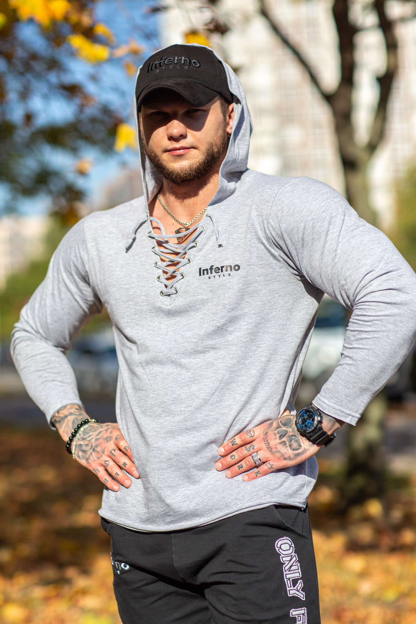 Футболка Inferno Style, размер S, серый меланж — фото 1