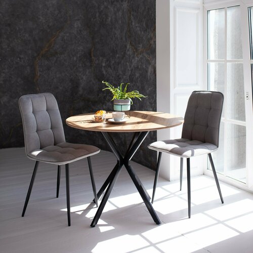 Стол обеденный кухонный круглый Asti Дуб, 80х80х75 см