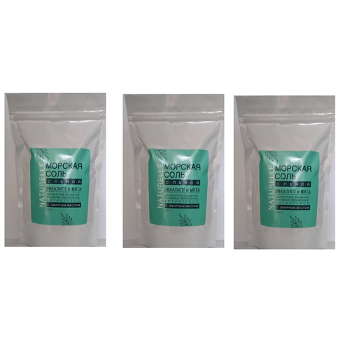 Naturelle Соль с пеной для ванн Эвкалип и мята, 900 г, 3 шт