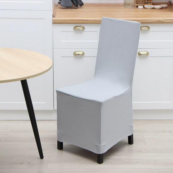 Чехол на стул со спинкой цвет серый 90х40х40 см 100% п/э