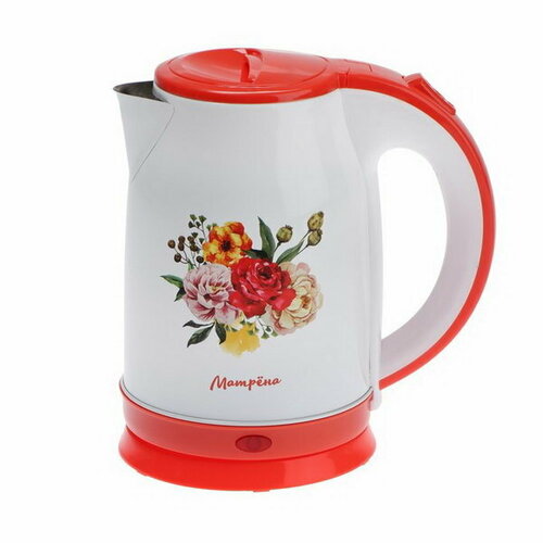 Чайник электрический матрёна MA-120 металл 18 л 1500 Вт бело-оранжевый с рисунком 148800₽