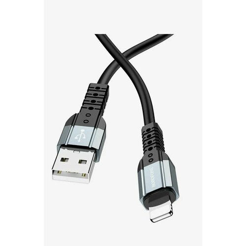 Кабель USB Lightning 8Pin BOROFONE BX64 Silicone 2.4A 1м черный romoss sw20pf 20000мач 22 5 вт быстрая зарядка led