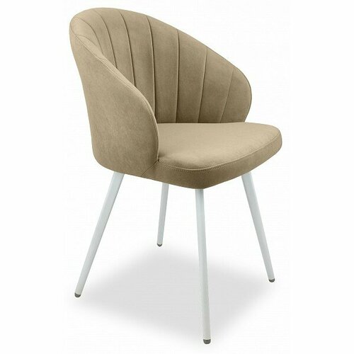 Стул Камино лофт, Цвет обивки: коричневый Catania Latte, Цвет корпуса: белый муар