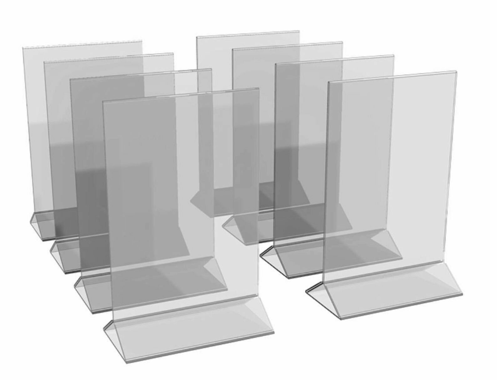 Менюхолдеры А5 прозрачные, ПЭТ, комплект 8 шт, POSTUFF