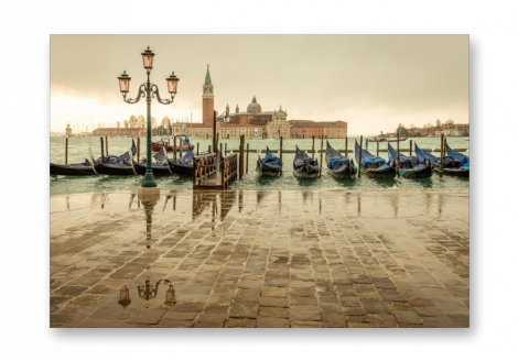 Картина на холсте | Diva Kartina | Город. Италия Венеция утром | 60X42 см | Интерьерный постер