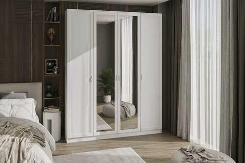 Изображение товара Шкаф распашной Стайл-4 Белый для одежды четырехдверный 180*250*40