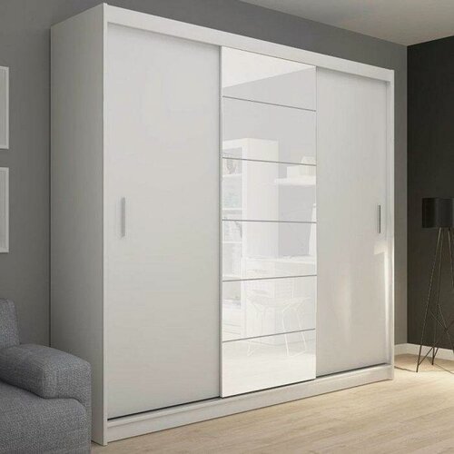 Изображение товара Шкаф-купе Амадеус-2 Белый для одежды трехдверный 140*210*50