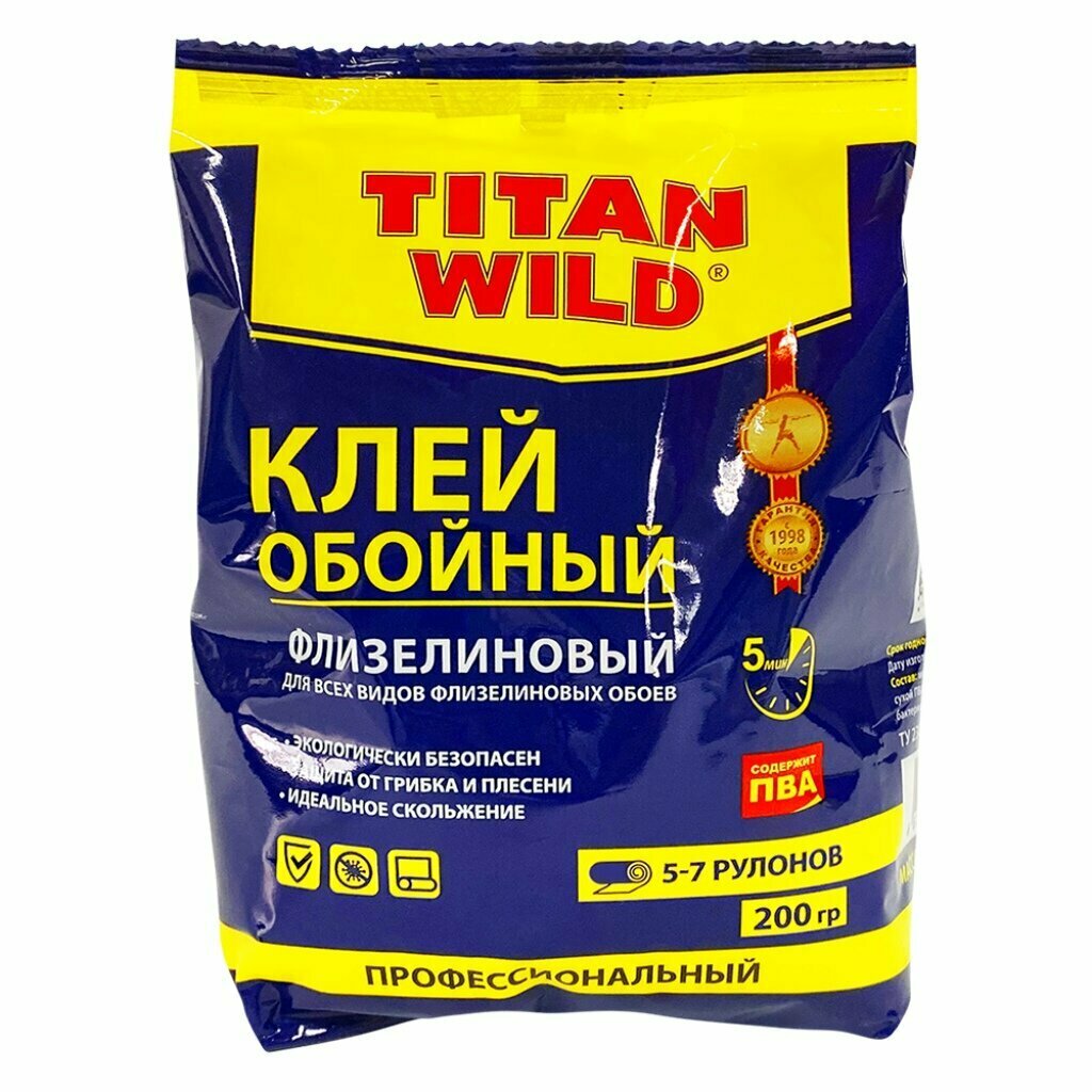 Клей для флизелиновых обоев Titan Wild 200 г пакет TWF200-SP