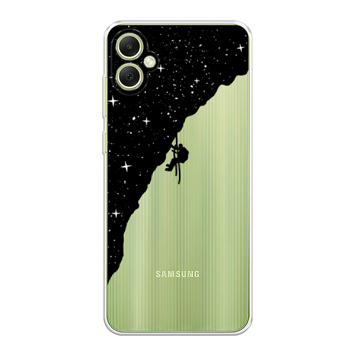 Силиконовый чехол на Samsung Galaxy A05 / Самсунг Галакси A05 Скалолаз в космосе, прозрачный