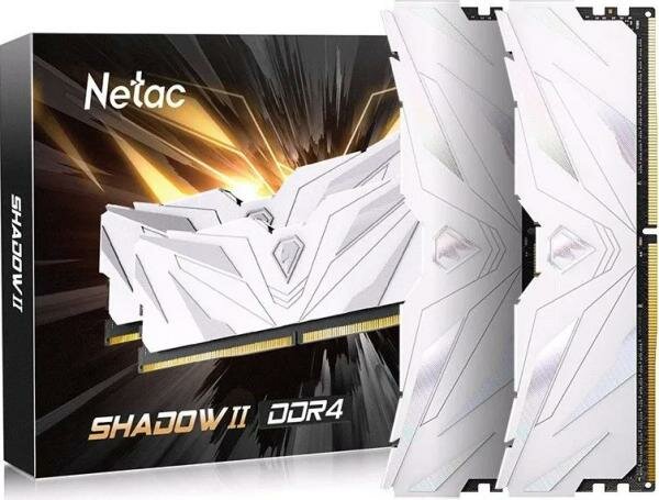 Оперативная память для компьютера 32Gb (2x16Gb) PC4-25600 3200MHz DDR4 DIMM Unbuffered CL16 Netac Shadow II NTSWD4P32DP-32W