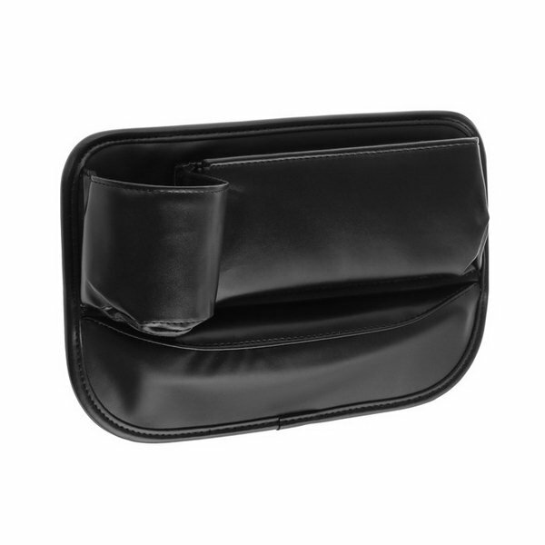фото Карман-органайзер для мелочей, внутрисалонный, между сиденьями, экокожа, черный