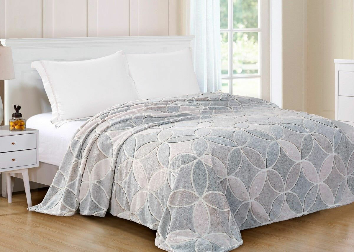 фото Плед из микрофибры "Бамбук" 277-PBE Cleo (серый), 200x220