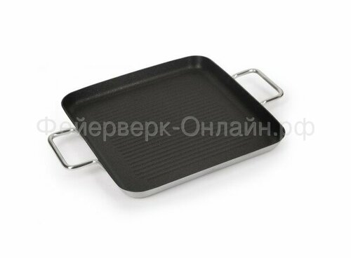 Сковорода-гриль Luxstahl квадратная из нержавеющей стали с антипригарным покрытием, 28х28 см
