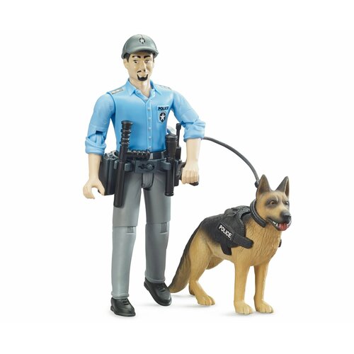 Bruder Фигурка полицейского с собакой 62-150 с 4 лет