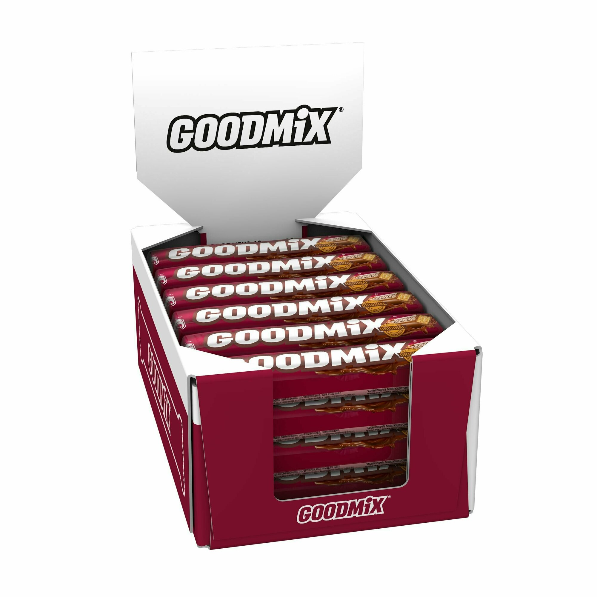 Шоколадный батончик, "Goodmix Original", в молочном шоколаде и с хрустящей вафлей, 29г 42 шт