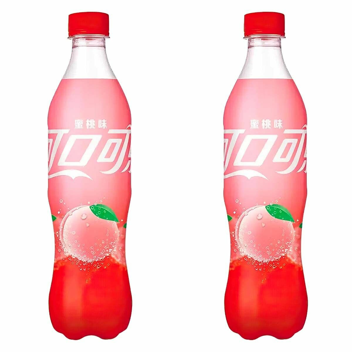 Газированный напиток Coca-Cola Peach со вкусом персика (Китай), 500 мл (2 шт) - фотография № 1