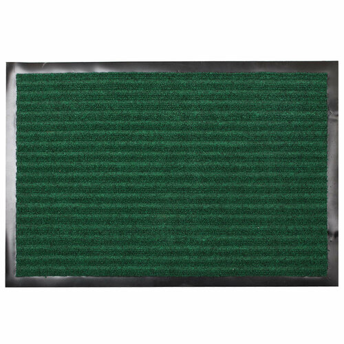 Коврик придверный, 60х90 см, прямоугольный, резиновый, с ковролином, зеленый, Комфорт, Floor mat