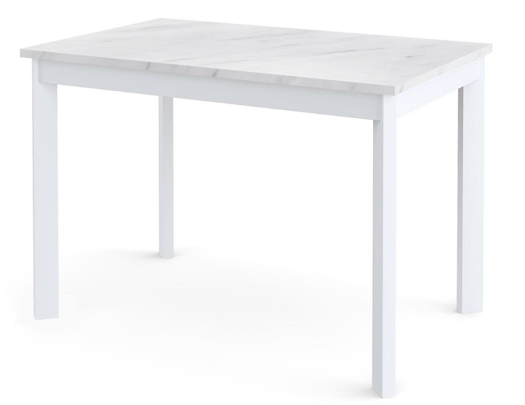 фото Стол Dikline L110 Мрамор белый (ЛДСП EGGER)/Опоры белый