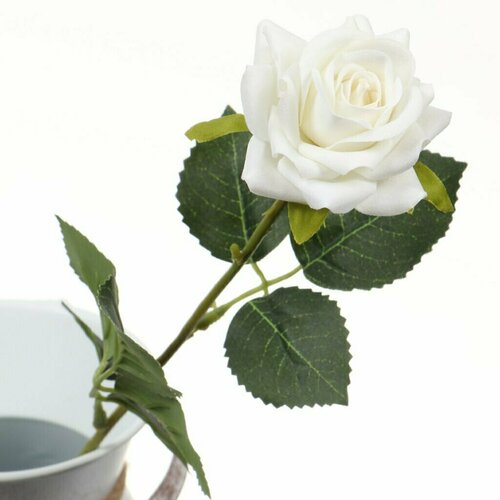 Цветок искусственный декоративный Роза, 40 см, белый, Y4-5264. 399548