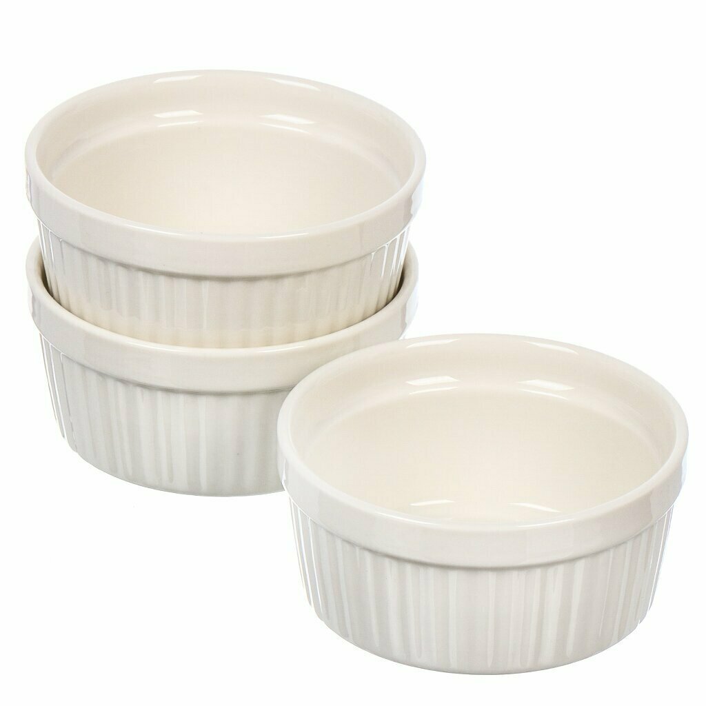 фото Форма для запекания керамика, 3 шт, 9 см, белая, Y4-6552