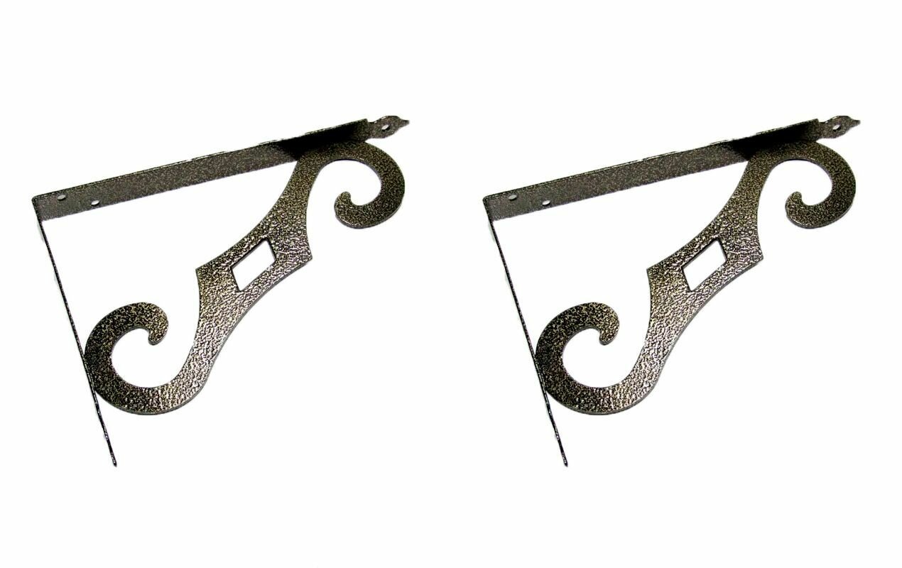 Кронштейн для крепления козырьков/навесов декоративный фигурный ноэз КД-250-175-S старая бронза (комплект 2 штуки)