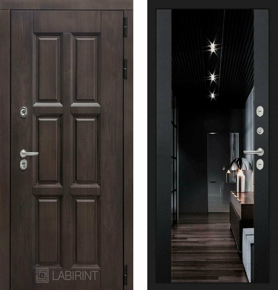 фото Входная дверь Labirint Термо Лондон с тонированным зеркалом Максимум 960x2050, открывание правое
