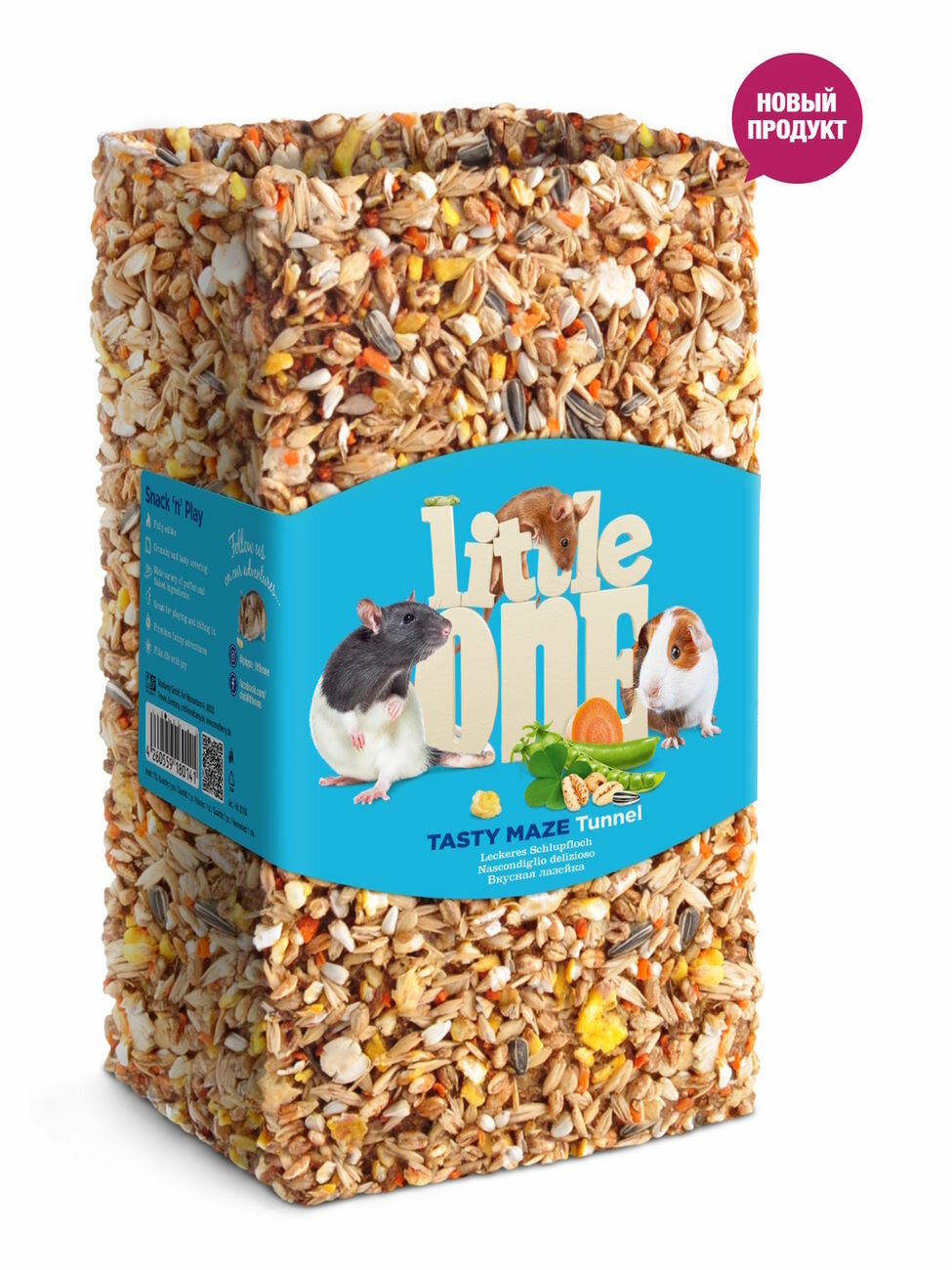 Little One Лакомство для грызунов Вкусная лазейка, туннель средний, 10x10x19,5 см - фото №1