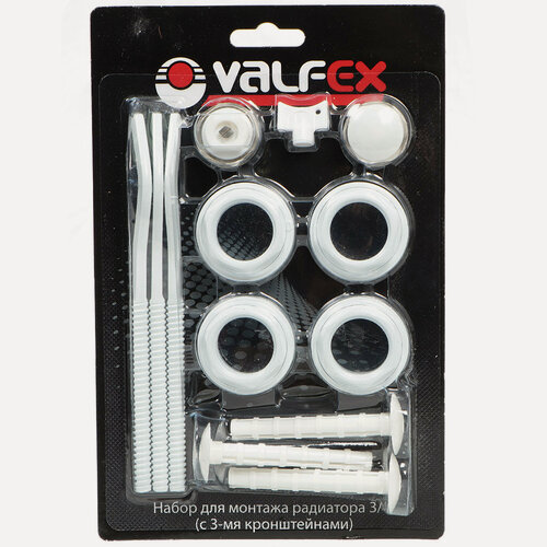 Изображение товара Комплект монтажный для радиатора Valfex AD-1003 3/4, 13 предметов, 3 кронштейна, универсальный