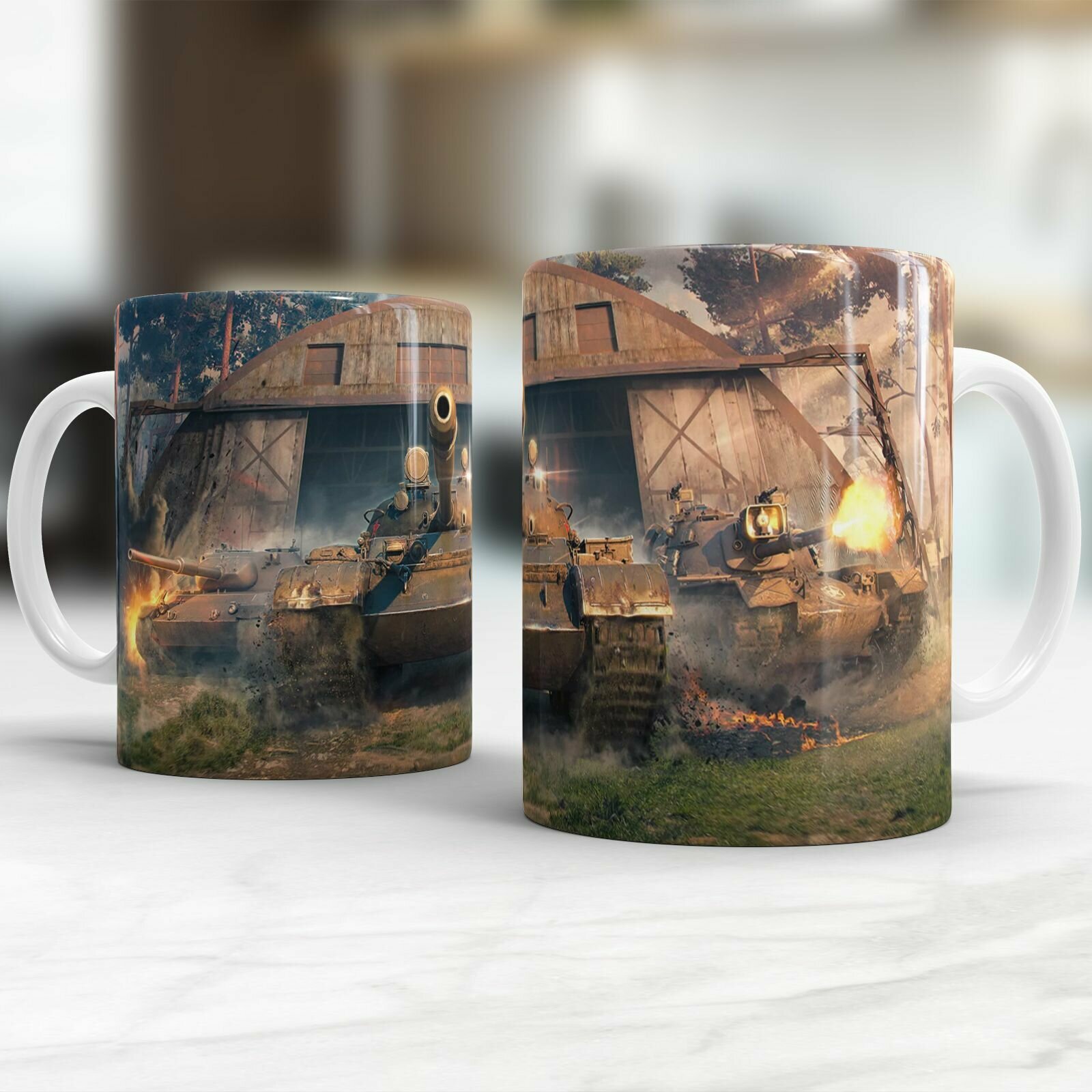 Кружка для чая и кофе с принтом World of Tanks
