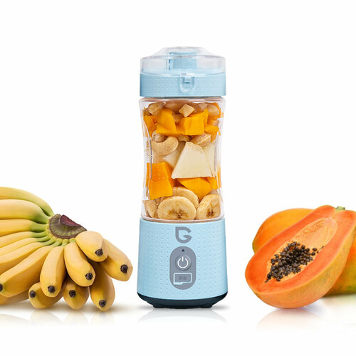 Портативный беспроводной блендер голубой GREENNOVO для смузи коктейлей спортивного питания льда орехов измельчитель 290000₽