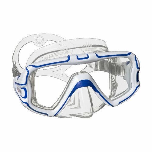 фото Маска для плавания mares pure edge, цвет - белый/синий