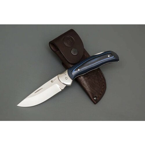 фото Складной нож из стали vg-10«клык», рукоять пластик g-10 (цвет синий) кузница сёмина юрия михайловича