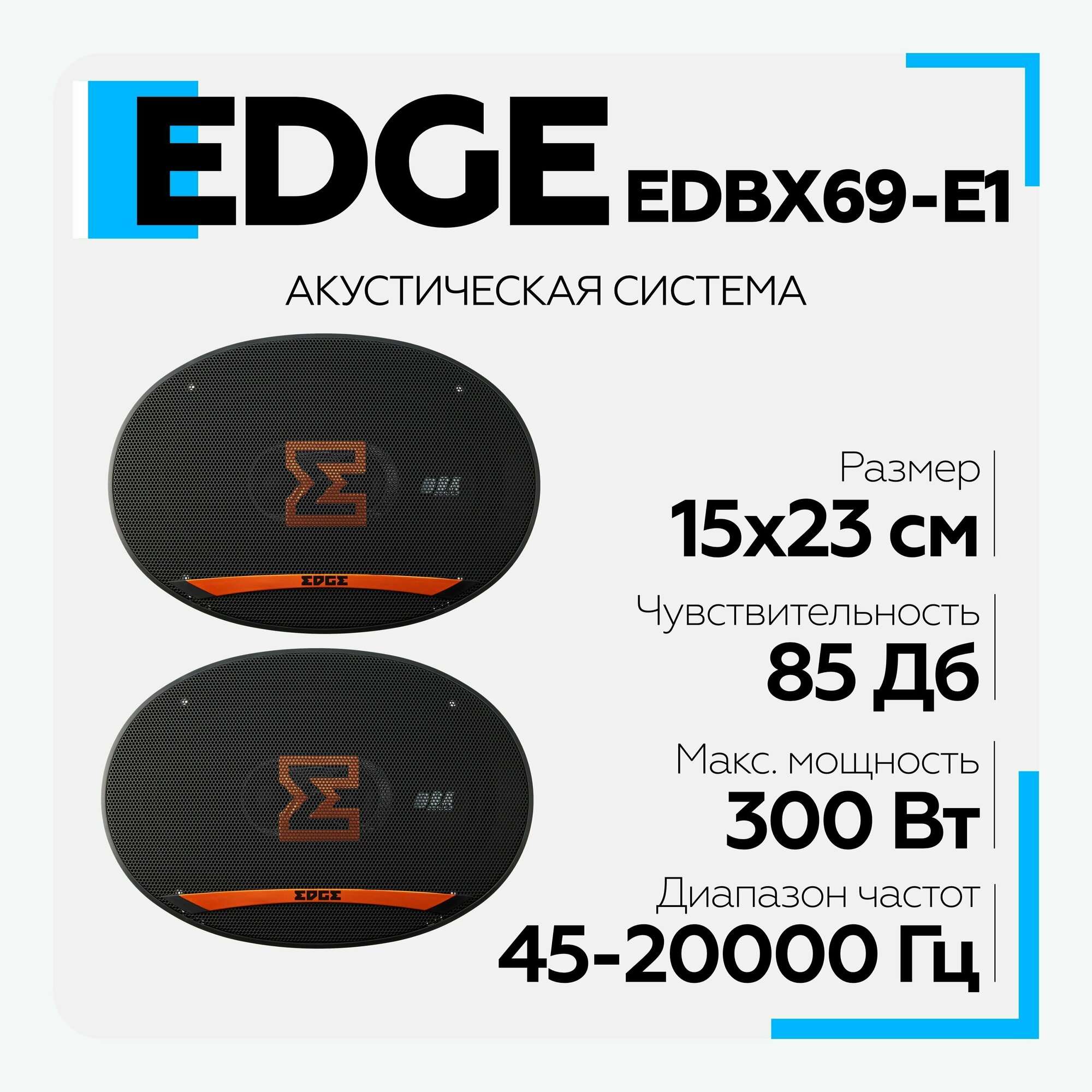 Акустическая система EDGE EDBX69-E1 Колонки коаксиальные (2 шт.)