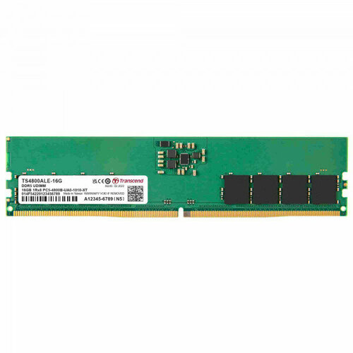 Оперативная память Transcend 16GB U-DIMM DDR5 4800МГц TS4800ALE-16G 611000₽