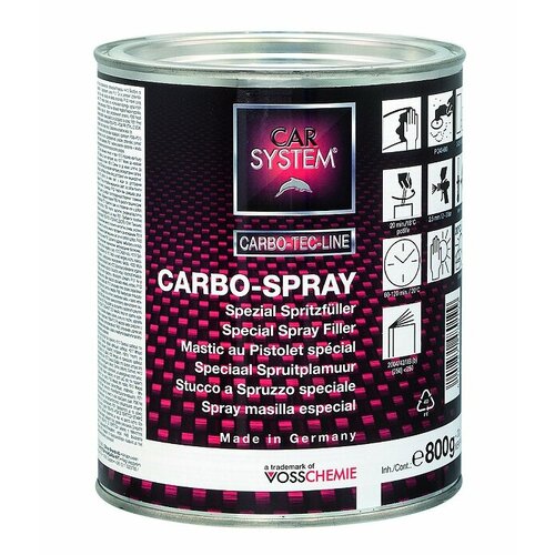 Полиэфирная шпатлевка Carsystem CARBO SPRAY 0.82 кг (с отвердителем)