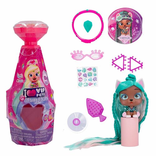 Фигурка VIP Pets Glam Gems Модные щенки Esmeralda - IMC Toys [715684/714168] дискострел с дисками спанч боб sponge bob на листе 29x25x15 5см imc toys