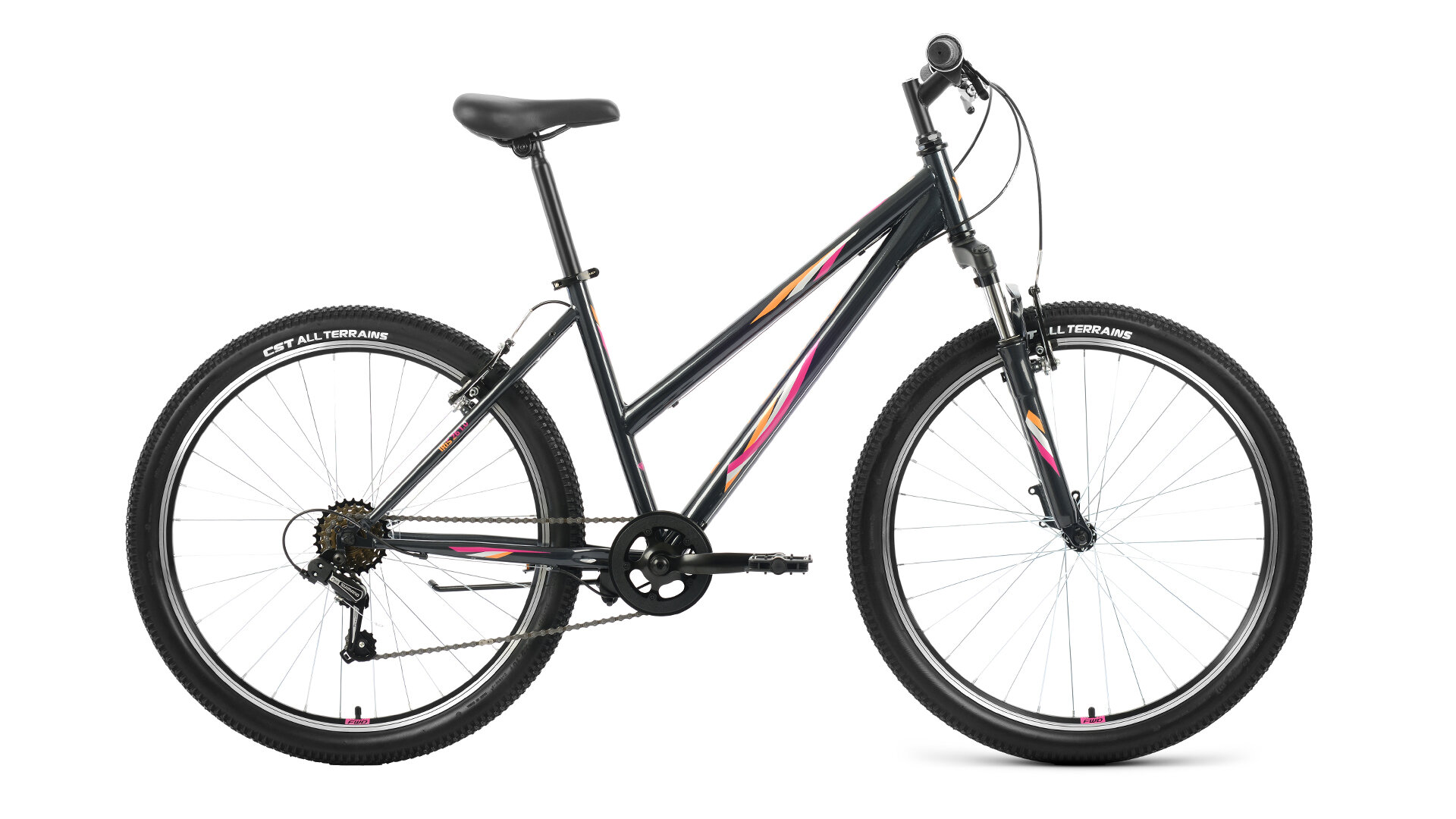 Велосипед 26 FORWARD IRIS 1.0 (6-ск.) 2022 (рама 17) темный/серый/розовый