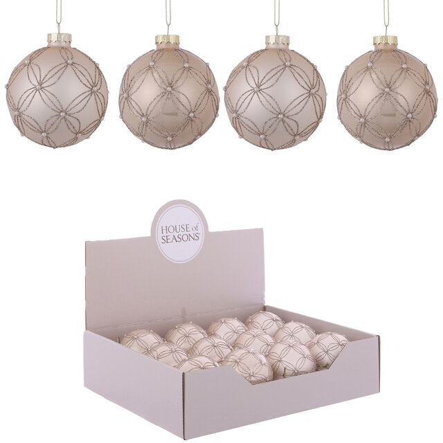 фото Edelman Набор стеклянных шаров Жемчужная Россыпь 8 см, 12 шт *