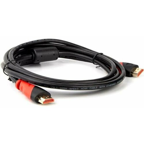 Кабель HDMI 2м TELECOM TCG220F-2M круглый черный/красный