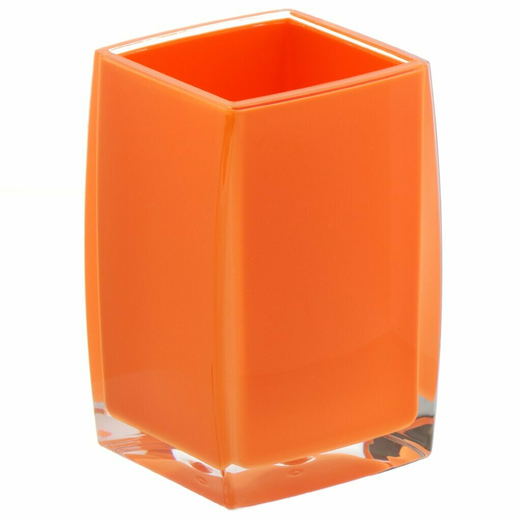 Стакан для зубных щеток 5х5.8х10 см пластик оранжевый AS0002D-TB