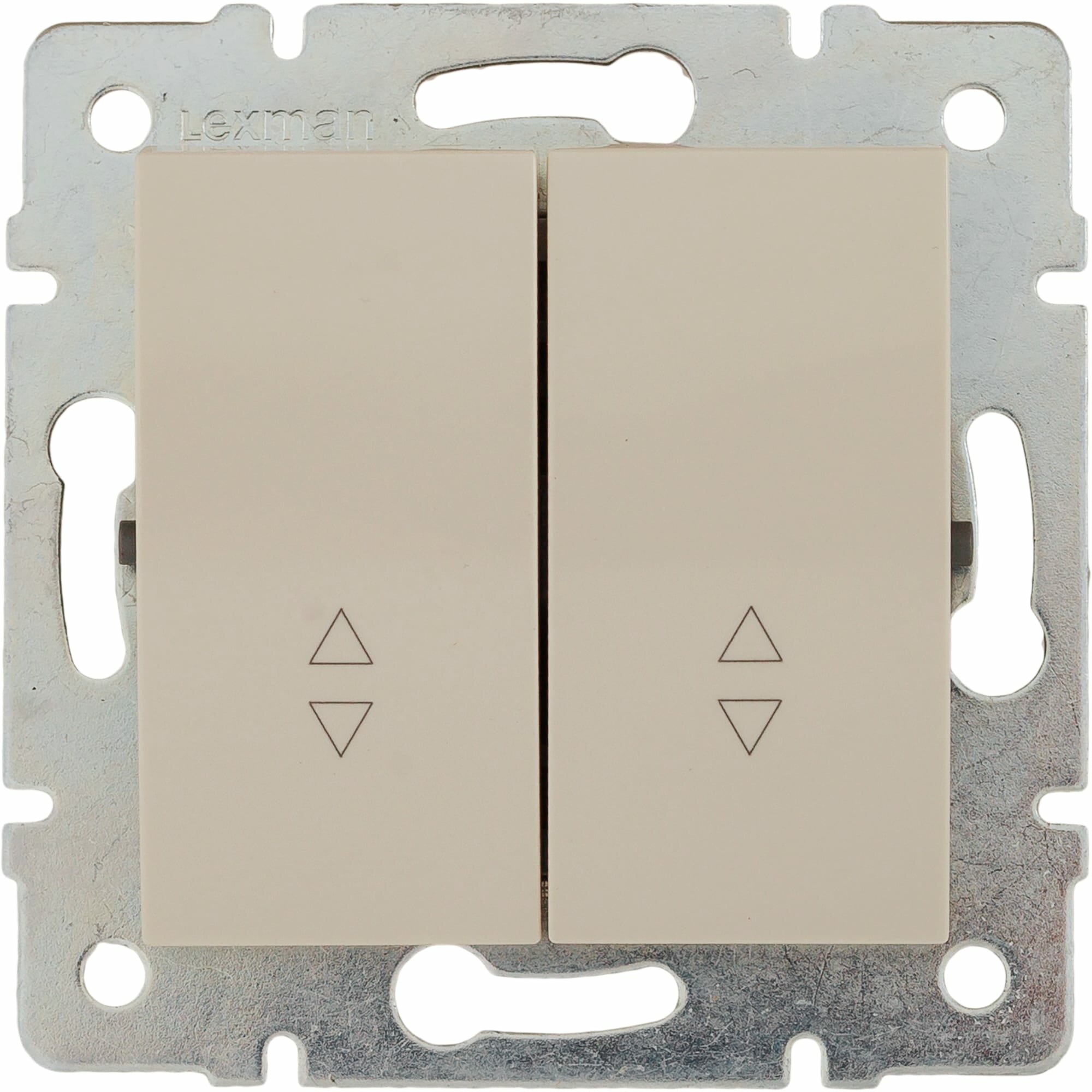 фото Переключатель встраиваемый Lexman Виктория 2 клавиши, цвет бежевый